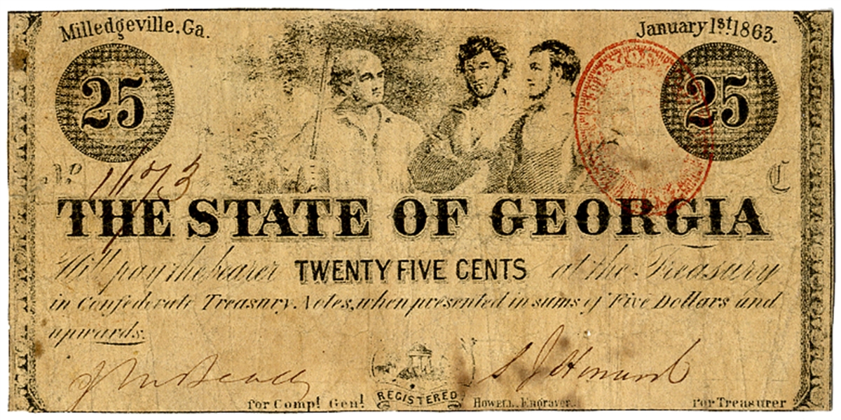 Fractional Note-State of Georgia-TWENTY FIVE CENTS