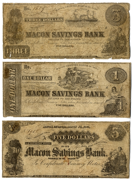 Set Of Three Macon Notes