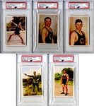 Five 1932 Los Angeles Olympic Sports Cards Of German Athletes