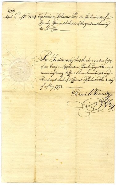 The Proof Of Land Owned By Rev War General Blaine