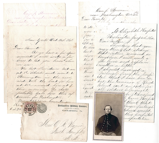 Soldier Letter Group AND, CDV With HOSPITAL BACKMARK