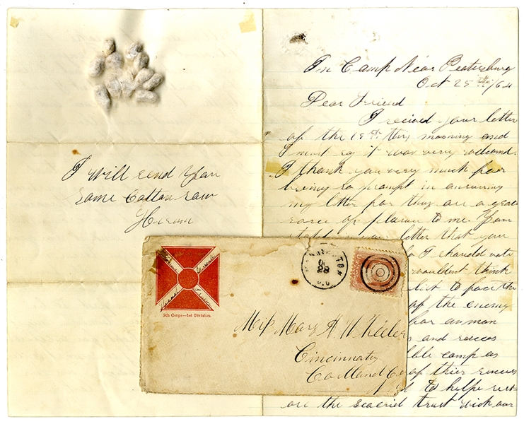 Letter from the Man who was Killed on the Very Day of Surrender at Appomattox Court House, April 9th, 1864 – Hiram Clark, Co. G, 185th New York Infantry