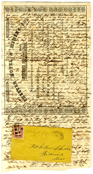 The New York Soldier Writes From City Point Virginia on a Confederate Stock Certificate