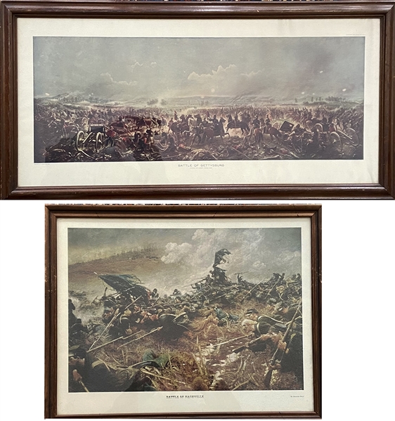 Pair of Battles of Gettysburg and Nashville Prints
