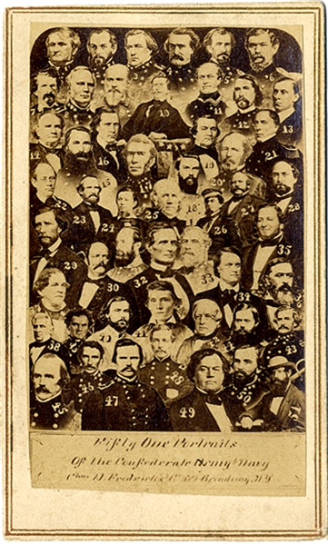CDV Fifty One Portraits, Of the Confederate Army & Navy