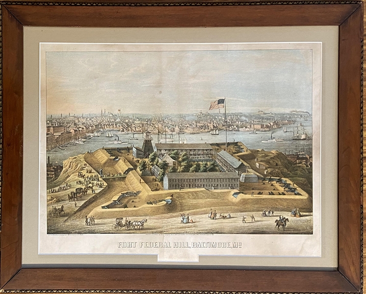 War Period Baltimore Color Print - Fort Federal Hill 