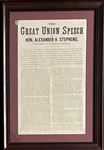 Lincoln Supporters Publish a Broadside of VP Alexander Stephens Supporting the Union