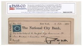 Cyrus West Field Signed Check
