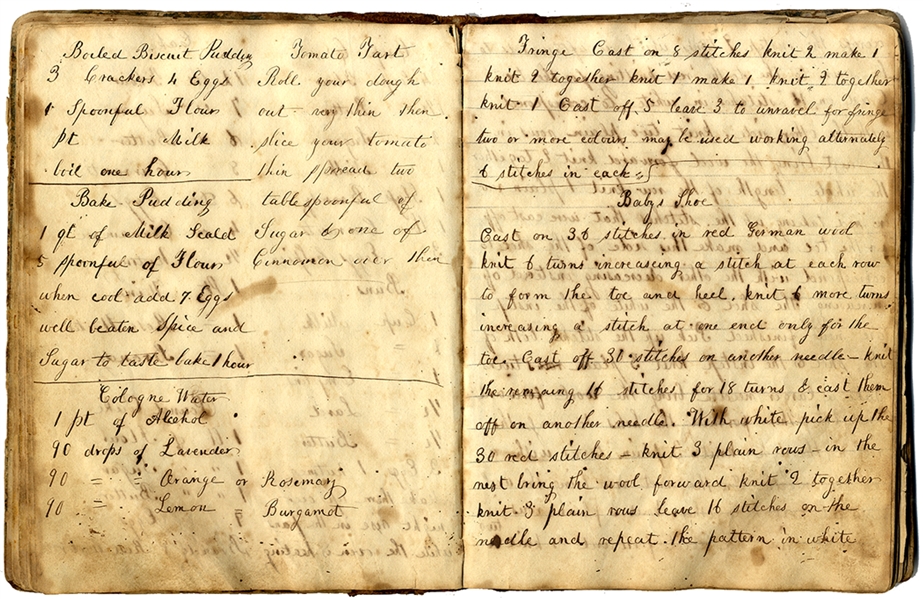 Fascinating Recipe and Home Remedy Book from Newburyport, Massachusetts From 1821