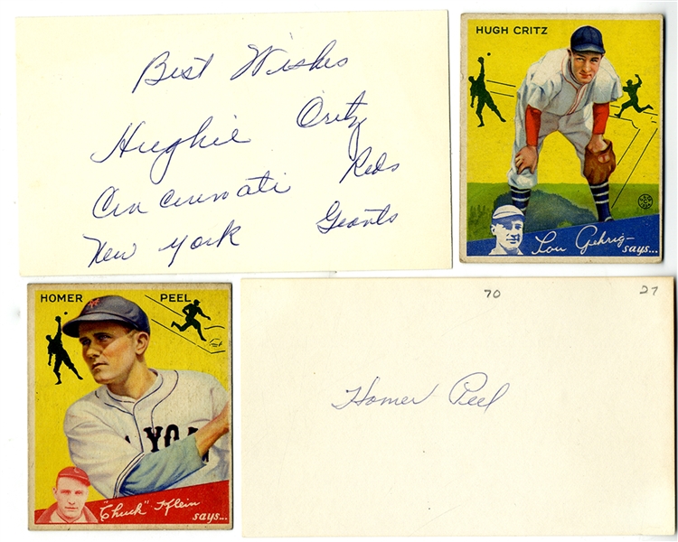 Signatures and 1934 Baseball Cards