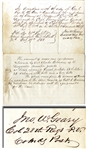 Rare signed document signed by Brevet Major General John W. Geary