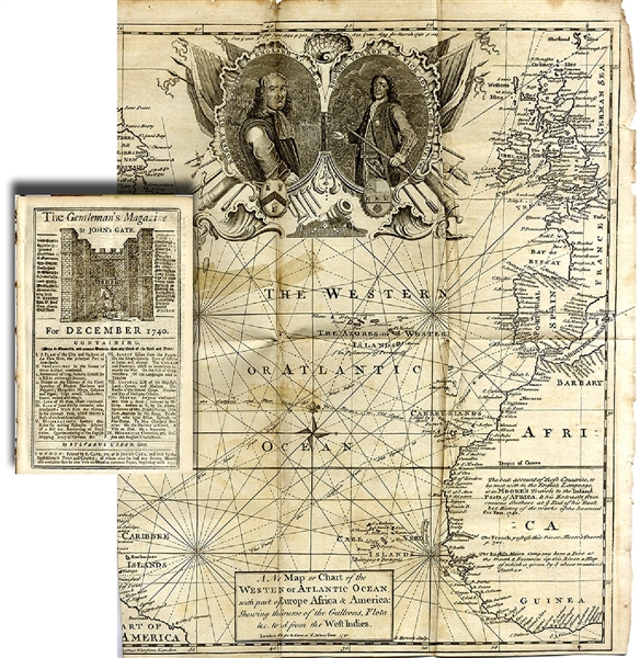 AT THE BEGINNING OF THE WAR OF JENKIN'S EAR, THESE BRITISH ADMIRALS ARE HONORED IN THIS 1740 MAP