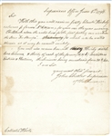 JOHN CHESTER Autograph Letter Signed Connecticut 1798 Revolutionary War Hero