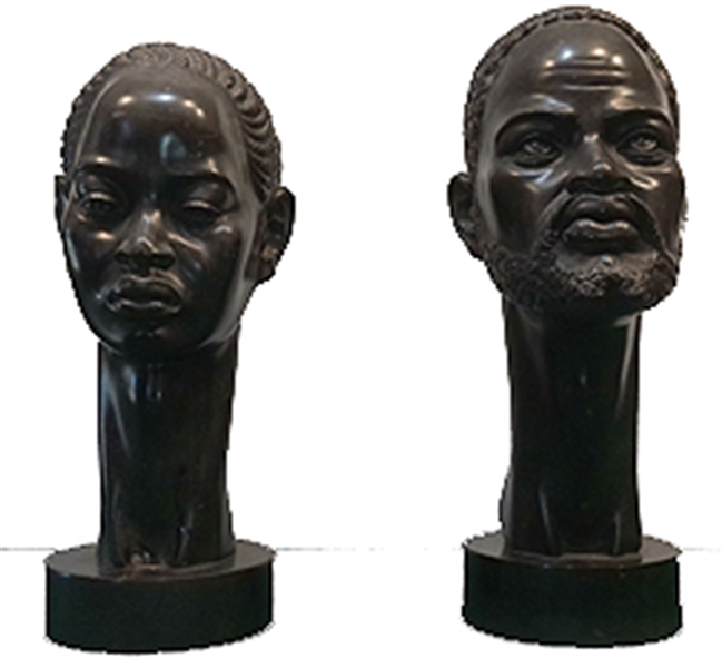 Exceptional Stone Negro Sculptures