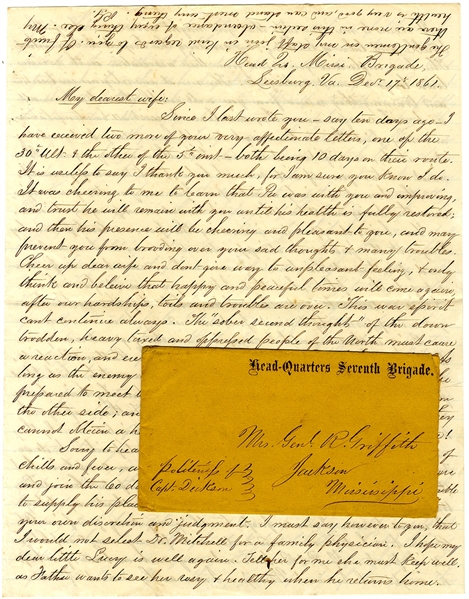 General Richard Griffith War Date Letter - Marauders Killed