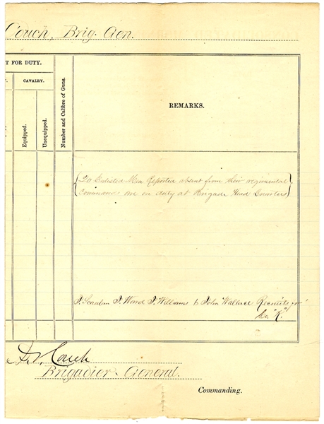 War Date Union General Document Signed 