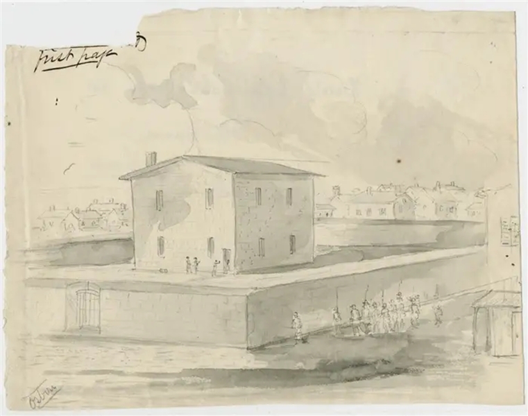 Original Sketch for Fort Monroe, Virginia,  HARPER'S WEEKLY