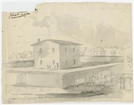 Original Sketch for Fort Monroe, Virginia,  HARPERS WEEKLY