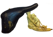 Carved Meerschaum Fighting ZOUAVE  Pipe