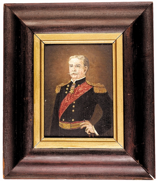 Union General Nelson A. Miles Oil Painting Wearing His Medal Of Honor