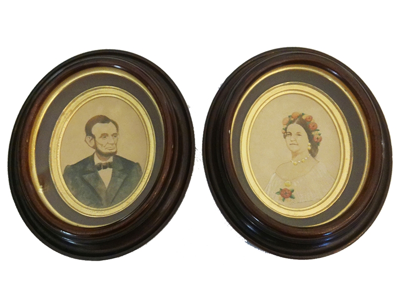 1860s Portrait Paintings of Abraham and Mary Todd Lincoln 