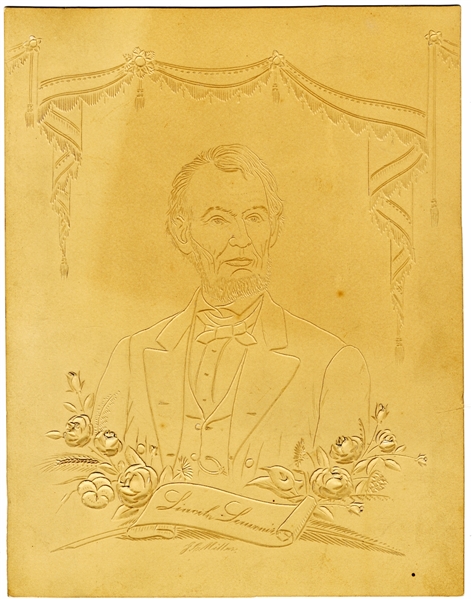 Period, Scarce, Signed “Alto-Relief” Of Lincoln