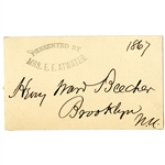 President Abraham Lincoln Sent Beecher oto Europe to Build Support for the Union