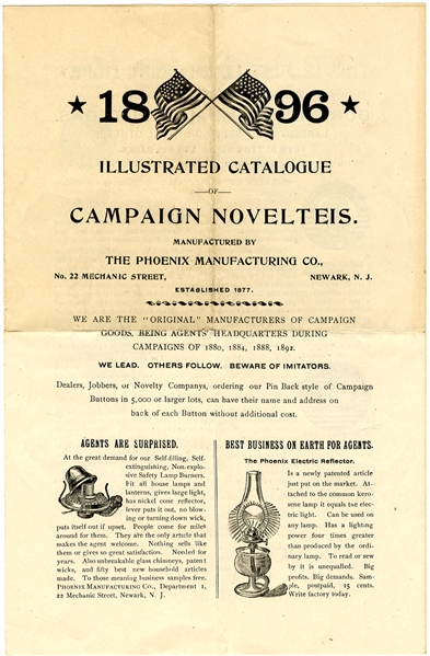 1896 Campaign Wholesale Items