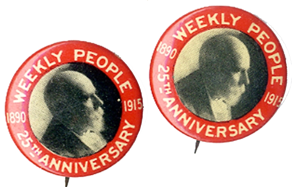 A Pair Of Pinbacks For The Socialist Party Founder