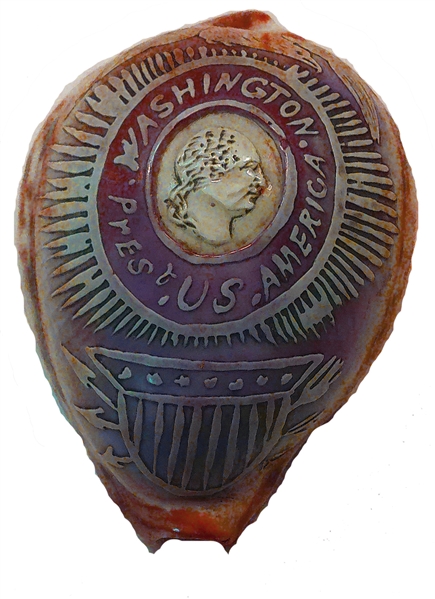 Exquisitely Carved George Washington Shell