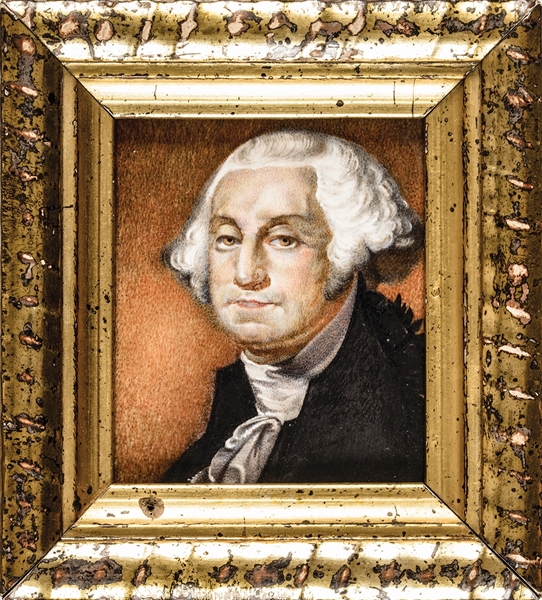 c. 1830 President George Washington Choice Miniature Watercolor Portrait
