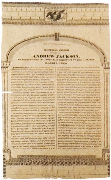 Andrew Jackson’s Inauguration Speech