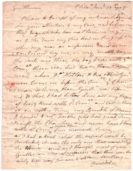 He was having trouble with his claim against the Congress of the United States. 