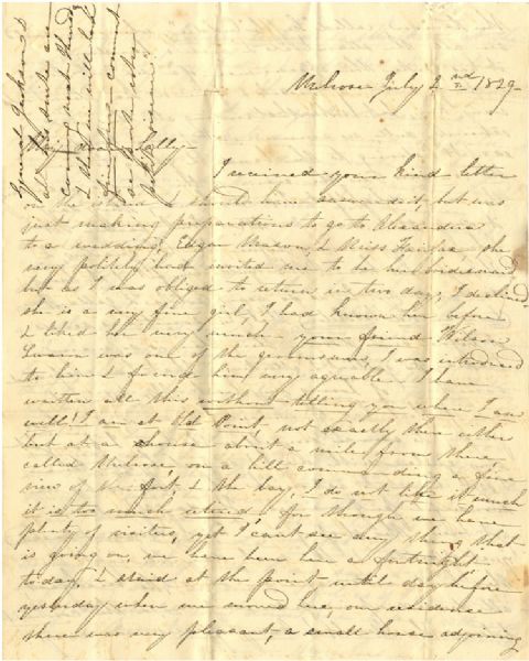 Letter Mentions Robert E. Lee Graduating from West Point