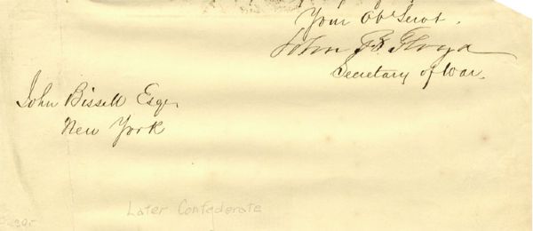 Signed by John B. Floyd
