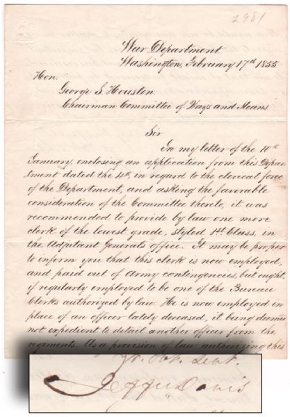 Jefferson Davis Signed Letter