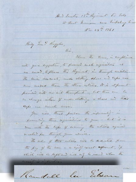 Future General Randall Gibson Writes General Ruggles  “......Capt. King Adjt says Col. tell the Genl. for Genl. Hoke to come to Columbus and assume command of the Louisiana troops and I fully sympath