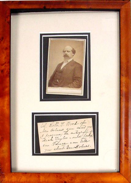 Autograph Note and CDV of General Beverly Robertson