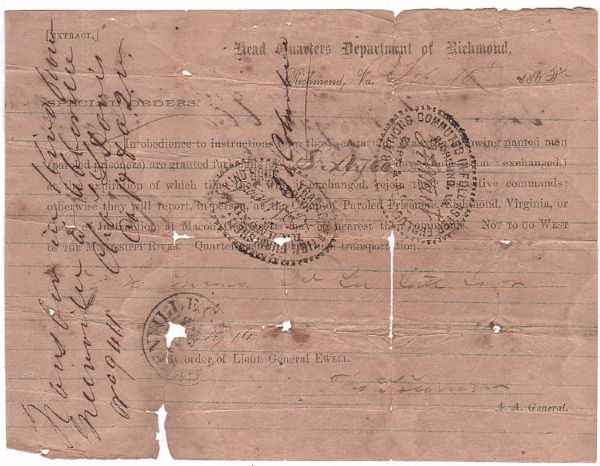 Mims' Confederate POW Furlough