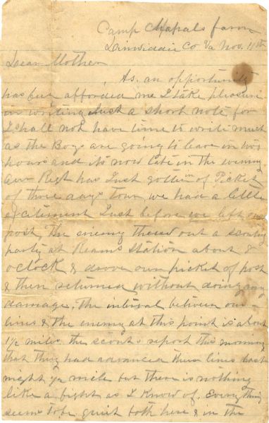 9th Virginia Writes of Engagment with Federal Scouts at Ream’s Station