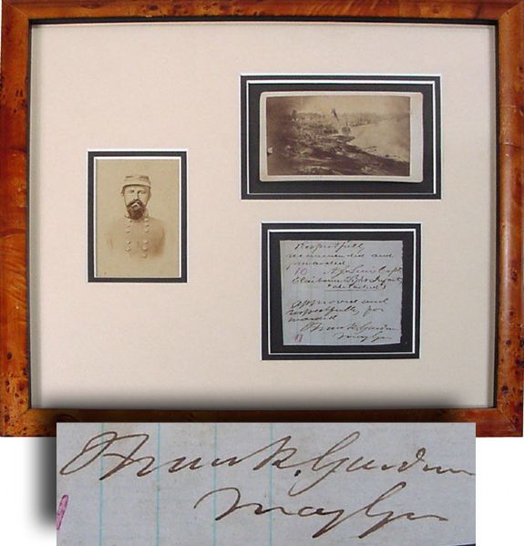 General Frank Gardner War-Date Endorsement with Two CDVs