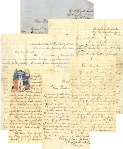 Fantastic Letter Group of a Sailor on the USS Santee with Graphic Content on the Capture of the Royal Yacht off Galveston, Texas