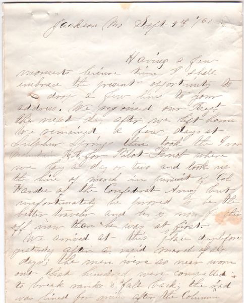 Pursuing Confederate Forces In Southern Missouri In September 1861