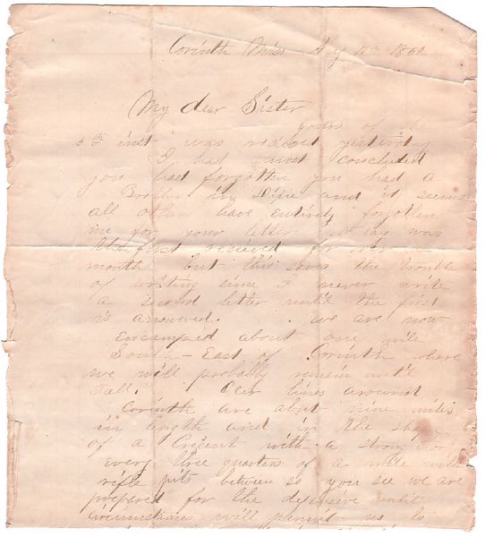 Occupying Corinth In The Summer Of 1862