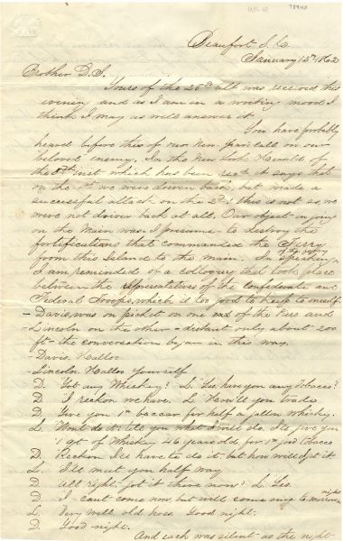 79th New York Highlanders Letter