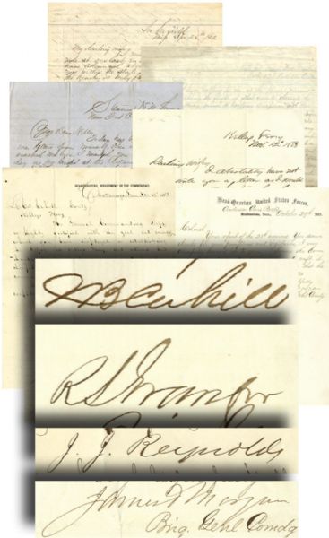 16th Illinois Infantry Officers Letters & Three Generals Signed Letters