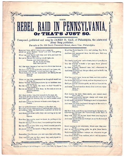 Rebel Raid In Pennsylvania