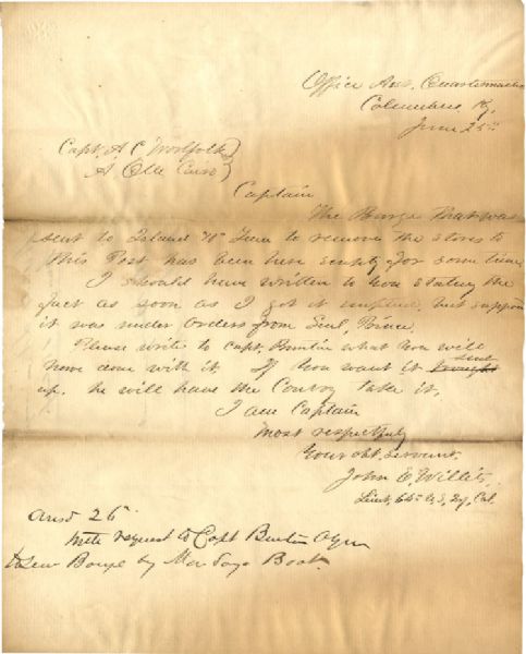 64th U.S. Colored Troops Officer Writes From Island #10