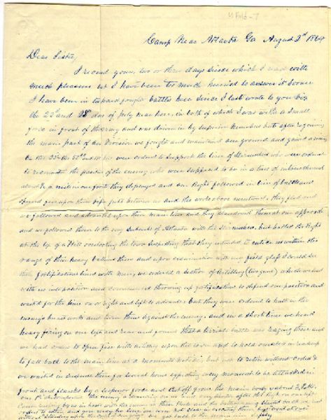 53rd Ohio Officer Writes of Fighting Before Atlanta