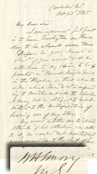 General Emory Wants to Secure his Promotion Before Muster Out